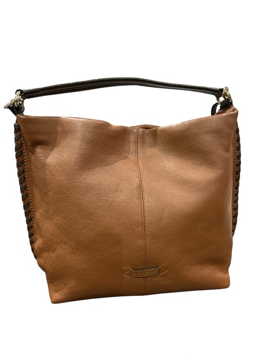 Cole Haan Handbags - Cole Haan Tan Leather Hobo Shoulder Bag with dark brown stitching on sides